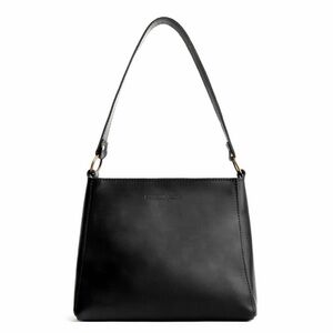 Portland Leather Goods Triangle Shoulder Bag Black Hobo Slouchy Minimalist